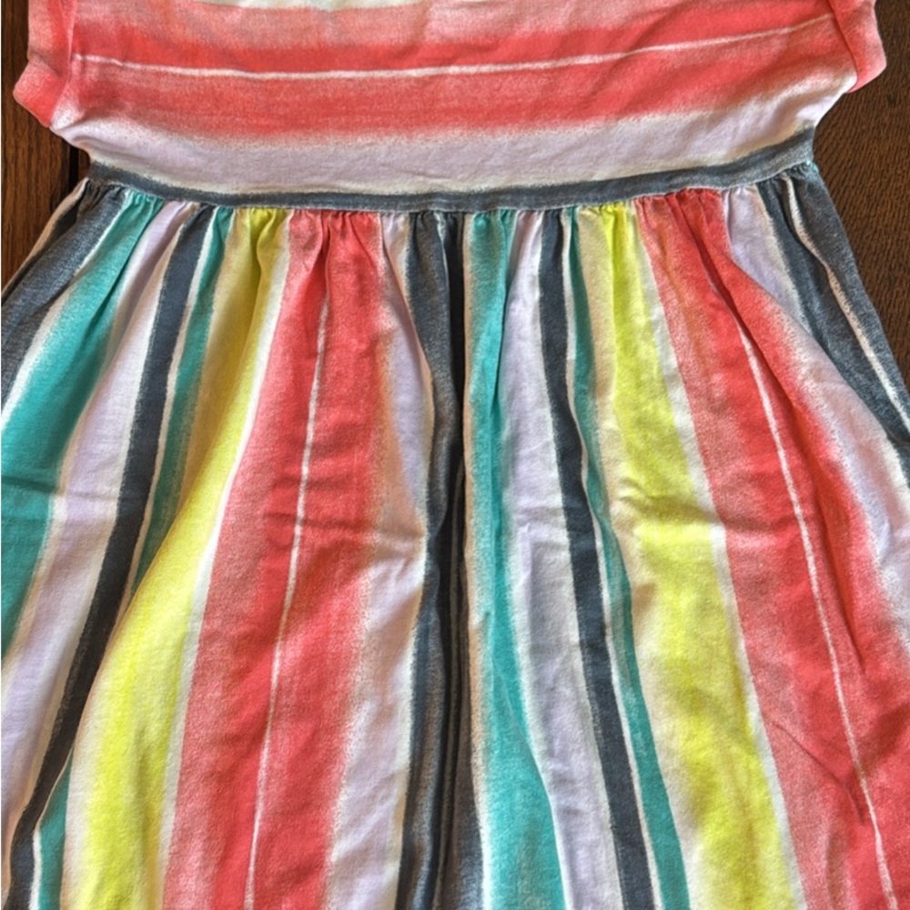 Colorful Striped Kids Dress tea